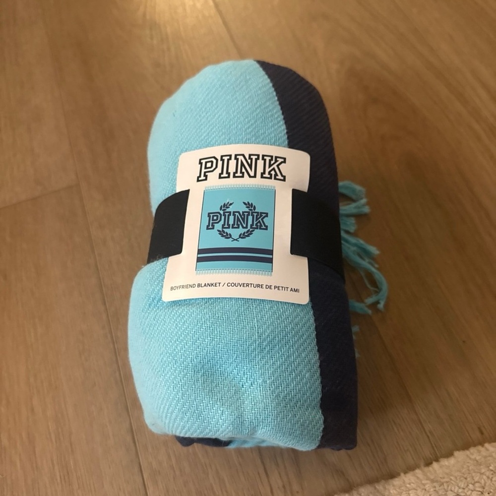 PINK Victoria's Secret Men's Blue and Navy Blanket